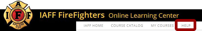 Navigation bar with help highlighted.