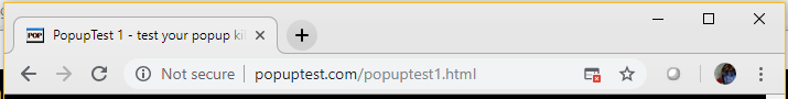 Address bar with pop-up blocked.